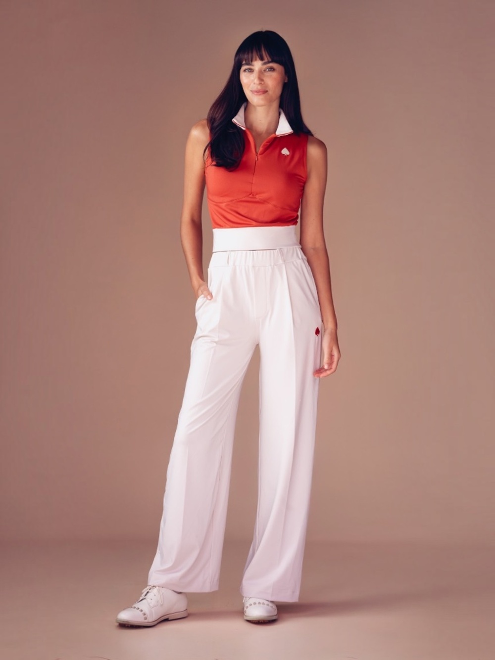 ALYN 9-5 Golf Trousers Women's S Bone High Rise Wide Leg Pants NWT